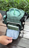 BAGSMART斜挎包薯條隨身包男女潮流新款斯坦利水杯包單肩包背包小包便攜包 綠色 曬單實(shí)拍圖