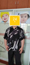 軒森圖（XUANSENTU）微胖男生顯瘦穿搭夏季短袖T恤男條紋V領半袖體恤寬松大碼胖子潮 黑色拉鏈褲 3XL (185) （建議180-200斤） 曬單實拍圖