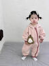 A 21 FUNB嬰兒春季沖鋒衣寶寶春裝卡通連體衣嬰幼兒外出哈衣爬服外套衣服春 粉色[春秋款] 100cm 【15-24月 22-32斤】 曬單實(shí)拍圖