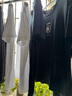 千紙鶴夏季新款短袖t恤男圓領(lǐng)寬松純棉體恤潮牌男士衣服半袖上衣男裝潮 01X黑色 XL 曬單實拍圖