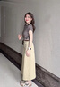 韓璐嬌（hanlujiao）連衣裙女裝夏季2025新款茶系穿搭一整套時(shí)尚氣質(zhì)顯瘦通勤套裝裙子 條紋上衣+卡其半身裙 M 【95-106斤】 曬單實(shí)拍圖