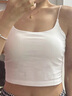 莀楚小細吊帶背心女內搭夏季新款修身美背不帶胸墊露臍短款上衣可外穿 白色 M 曬單實(shí)拍圖