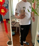 棉致2024歐貨高端輕奢印花休閑男士短袖T恤印花半袖夏季男裝 黑色 L碼[建議125-140斤] 曬單實拍圖