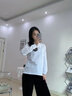 NAOTIEA納奧蒂爾小帆船白色翻領(lǐng)長(cháng)袖T恤女裝2025春秋新款純棉大碼POLO衫白色L （建議95-105斤） 曬單實(shí)拍圖