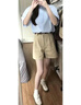 Jret藍(lán)色襯衫女夏季2025新款BF風(fēng)百搭polo領(lǐng)上衣寬松短袖外穿休閑襯衣 藍(lán)色短袖 M 曬單實(shí)拍圖