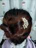 芠拉新盤發(fā)神器樹葉U型發(fā)卡丸子頭盤發(fā)器頭飾發(fā)夾后腦勺發(fā)簪女發(fā)卡 羽毛發(fā)簪 1件套 曬單實(shí)拍圖