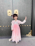 芭米諾漢服女童夏裝2024新款兒童古裝國風超仙唐裝女孩古風公主裙子夏季 粉色 160 曬單實拍圖