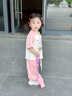 G.duck童裝女童套裝夏季24新款防蚊褲兒童套裝女孩卡通短袖衣服幼兒服裝 粉色 100尺碼2~3歲【 90-100cm】 曬單實(shí)拍圖