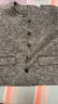 VEROMODA毛呢外套24秋季新款圓領(lǐng)單排扣花色短款外套324427005 花崗石灰色加花色 常規(guī) M 曬單實(shí)拍圖