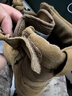 際華三五零五新式棕色作戰靴男作戰鞋超輕高幫側拉鏈耐磨訓練真皮沙漠登山鞋 棕色作戰靴【銅扣碳板款】 42/260【原廠(chǎng)正品 兩雙鞋墊】 曬單實(shí)拍圖