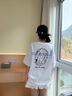 BORNCHAMPS/天生冠軍  夏季新款純棉涂鴉t恤休閑寬松上衣男女同款情侶短袖 白色 L 曬單實(shí)拍圖