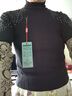啄木鳥(niǎo)蕾絲短袖t恤女2025年春夏新款洋氣百搭修身半高領(lǐng)針織打底上衣 黑色短袖 XL 曬單實(shí)拍圖
