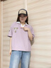 莫代爾POLOT恤女2025夏季新款韓版寬松設(shè)計感休閑百搭撞色V領(lǐng)短袖上衣 淺紫色 M (建議80-110斤) 曬單實拍圖