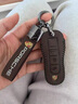 專(zhuān)用保時(shí)捷鑰匙殼卡宴macan瑪卡718帕拉梅拉911車(chē)鑰匙套包扣高檔男女士復古 A款復古棕色皮套+車(chē)標扣 曬單實(shí)拍圖