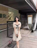 曼蓄高端品牌連衣裙2025夏季新款女裝氣質(zhì)女神范裙子夏天少女風(fēng)小個子 杏色 L （建議106-117斤） 曬單實(shí)拍圖