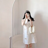 她芙（tafu）品牌女裝小香風連衣裙女2025夏季新款小個子氣質(zhì)優(yōu)雅寬松顯瘦裙子 白色 M 曬單實拍圖