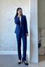 源菲埡高端西裝套裝外套女春秋職場(chǎng)面試西服套裝氣質(zhì)酒店前臺工作服 寶藍色西裝 L 曬單實(shí)拍圖