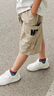 G.DUCKKIDS小黃鴨童裝男童褲子夏裝薄款2025新款中大童工裝短褲夏季男孩中褲 卡其 150 (建議135-145cm 8-9周歲） 曬單實(shí)拍圖