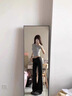 QTQP黑色辣妹低腰正裝微喇休閑褲女夏季薄款修身顯瘦垂感馬蹄西裝褲子 黑色 #長褲 XS 曬單實拍圖