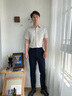 吉約蒙【三防免燙】短袖襯衫男士白色商務(wù)夏季高級(jí)感職業(yè)正裝免燙襯衣 香檳色 40 曬單實(shí)拍圖