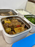 史努比（SNOOPY）保溫飯盒上班族便當(dāng)盒316L不銹鋼學(xué)生飯盒餐盤超強(qiáng)保溫微波爐加熱 米白色四層【送飯盒袋+餐具】 曬單實(shí)拍圖