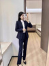 源菲埡正裝女套裝2025新款大學(xué)生面試黑色西裝外套新款小個(gè)子職業(yè)工作服 藏青色西裝 L 曬單實(shí)拍圖