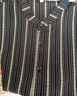 皮爾卡丹（pierre cardin）夏季中山裝純棉男士短袖襯衫立領(lǐng)條紋襯衣中國風(fēng)薄款中式男裝上衣 黑色 XL 參考125-140左右 曬單實(shí)拍圖