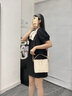 MICHAEL KRISTY輕奢包包女包單肩包女士斜挎包水桶包送女友老婆情人節(jié)生日禮物 米白色 曬單實拍圖