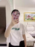 碧彩雅（BICAIYA）女童夏季套裝新款青少年套裝洋氣休閑短袖t恤寬松闊腿褲兩件套潮9 白色上衣+綠色闊腿褲 150 （S）碼【建議75-90斤】 曬單實(shí)拍圖