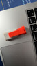 愛(ài)國者（aigo）USB3.2背夾式伸縮U盤(pán)U332 時(shí)尚雙色輕巧便攜u盤(pán) 大容量金屬車(chē)載歌曲學(xué)生音樂(lè )投標備份系統電腦優(yōu)盤(pán) 128GB（活力橙） 曬單實(shí)拍圖
