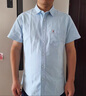啄木鳥(niǎo)男士短袖襯衫夏季白色休閑襯衣純棉全棉上衣服商務(wù)修身男寸 0826天藍色 XL 曬單實(shí)拍圖