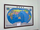 中國世界地圖掛圖帶框2025新版辦公室墻面裝飾畫定制大尺寸壁掛畫 中國地圖(熱賣款) 高120cm*寬170cm（帶框成品） 紅木色（實(shí)木邊框） 曬單實(shí)拍圖