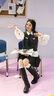 DAPHNE LAB于貞同款 方糖機車靴 美拉德風(fēng)復(fù)古經(jīng)典長筒靴女七夕 黑色 35 曬單實拍圖