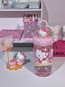 Hello Kitty兒童水杯塑料杯子耐高溫Tritan材質(zhì)寶寶吸管杯小學(xué)生夏季便攜水壺 kitty閃閃杯（禮盒裝）650ml 曬單實(shí)拍圖