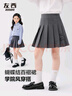 左西女童半身百褶裙子學(xué)院風(fēng)秋裝2025新款兒童校服JK短裙潮 灰色 150 曬單實拍圖