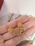 老廟黃金耳釘足金球球耳環(huán)女時尚耳墜三金耳飾送女友送老婆生日禮物 可代寫賀卡#勿拍 曬單實拍圖