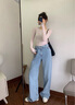 TOMMY JEANS【寬松闊腿】25春夏女純棉松緊褶皺腰邊美式復(fù)古牛仔褲20640 牛仔藍(lán)1AB 25 曬單實(shí)拍圖