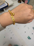 周鼎生999足金胖福小金坨黃金手鏈女五帝錢幣轉(zhuǎn)運(yùn)珠盤纏碎金子手繩禮物 A款金繩小五帝錢+胖福+23盤纏約2.8-3g 曬單實(shí)拍圖