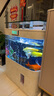 美諾魚(yú)缸客廳半圓型魚(yú)缸屏風(fēng)大中小型家用落地式玻璃金魚(yú)缸生態(tài)免換水 灰色 80*40*138 曬單實(shí)拍圖
