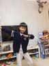 G. DUCKKIDS童裝男童開衫毛衣外套2025中大童春秋休閑毛線衣兒童帥氣針織衫 藏藍(lán)/羽毛筆K 130cm 均碼 曬單實拍圖