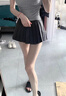 FSHE超短小短裙小個(gè)子百褶裙女高腰a字半身裙女xs秋季白色顯瘦超短裙 黑色 有里襯 S 建議85-95斤 曬單實(shí)拍圖