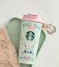 星巴克杯子春日花系列水杯清新浪漫陶瓷杯馬克杯不銹鋼杯玻璃杯吸管杯 480ml春日系列雙飲口不銹鋼杯 曬單實(shí)拍圖