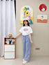 優(yōu)優(yōu)1點（Yoyo one）女童夏季套裝2025新款兒童洋氣時髦夏裝女大童初中生夏天薄款短袖 13115藍色+18848白色 150 150cm 曬單實拍圖