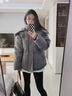 乖米豆棉服女短款2025年新款韓版寬松加厚棉襖小個(gè)子冬季棉衣外套潮 灰色 2XL 曬單實(shí)拍圖