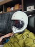 AMZ復古日式全盔夏季尖嘴巡航頭盔機車(chē)男女玻璃鋼小盔體踏板車(chē)安全帽 象牙白銀邊+內鏡（小盔體非3C） 大-L碼【適合頭圍57-58】 曬單實(shí)拍圖