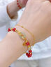 七可手鏈女款平安扣朱砂手串和田玉首飾紀念圣誕禮物送女朋友老婆媽媽 曬單實(shí)拍圖