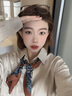 啄木鳥絲巾系脖感女2025新款小方巾搭配襯衫領(lǐng)巾圍脖腰果時尚綁發(fā)帶禮物 腰果絲巾 【章若楠同款】 曬單實拍圖
