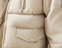 尚都比拉連帽防風(fēng)棉服女冬季加厚保暖棉衣短款面包服棉襖外套 米白色 L  曬單實(shí)拍圖