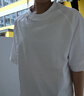 真維斯（Jeanswest）300g重磅純棉短袖t恤夏季圓領(lǐng)五分袖寬松百搭打底衫男女基礎(chǔ)款tee 白色(純色) M (170) (體重110-130斤) 曬單實(shí)拍圖