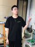 名創(chuàng)優(yōu)品男士短袖男休閑衣服男裝夏季寬松大碼男生純棉半袖Z 黑 L 曬單實拍圖